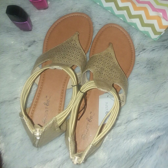 GOLD SHIMMER WEDGE HEEL SANDALS Sz 9 - Picture 4 of 6